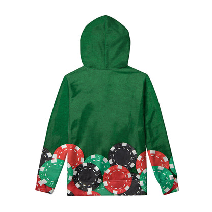 Casino Poker Chips Print Pullover Hoodie