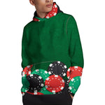Casino Poker Chips Print Pullover Hoodie