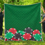 Casino Poker Chips Print Quilt