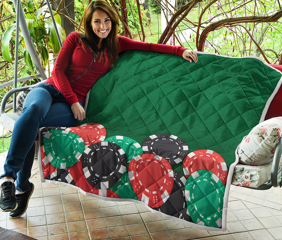 Casino Poker Chips Print Quilt