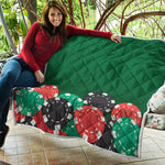 Casino Poker Chips Print Quilt
