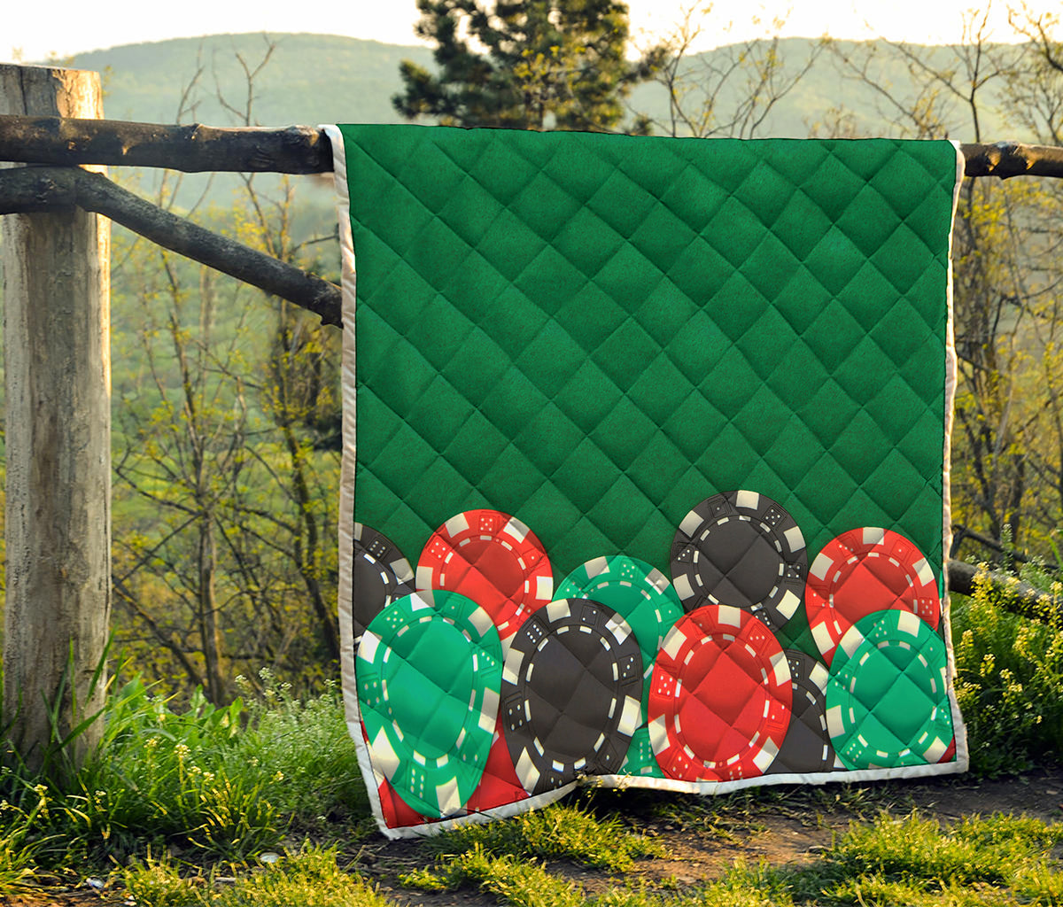 Casino Poker Chips Print Quilt