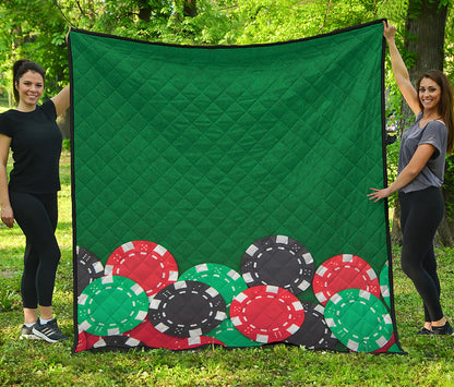Casino Poker Chips Print Quilt