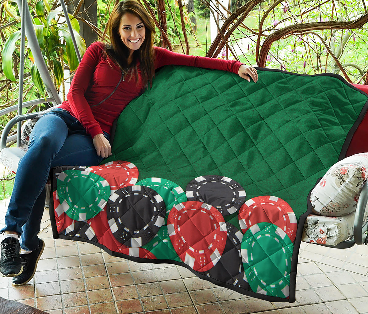 Casino Poker Chips Print Quilt