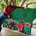 Casino Poker Chips Print Quilt