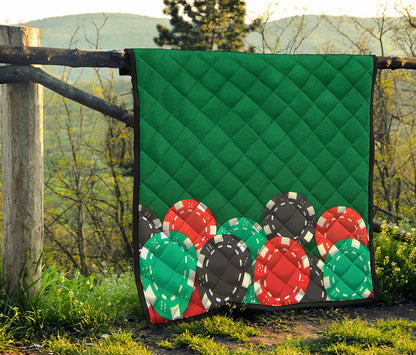 Casino Poker Chips Print Quilt