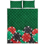 Casino Poker Chips Print Quilt Bed Set