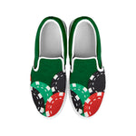 Casino Poker Chips Print White Slip On Shoes