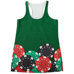 Casino Poker Chips Print Women's Racerback Tank Top
