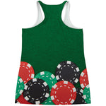 Casino Poker Chips Print Women's Racerback Tank Top