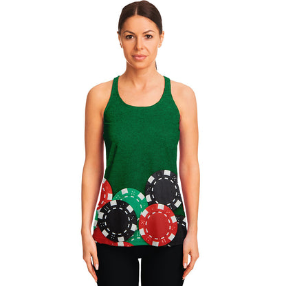 Casino Poker Chips Print Women's Racerback Tank Top