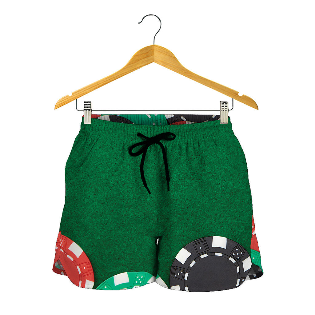 Casino Poker Chips Print Women's Shorts