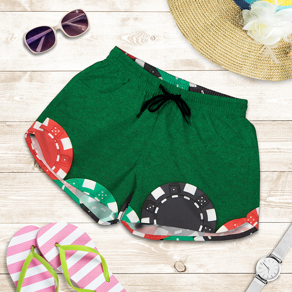 Casino Poker Chips Print Women's Shorts