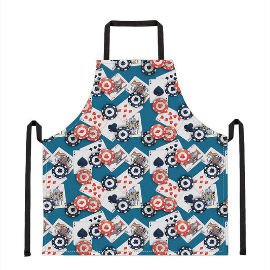 Casino Poker Pattern Print Apron