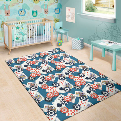 Casino Poker Pattern Print Area Rug