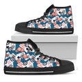 Casino Poker Pattern Print Black High Top Sneakers