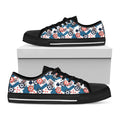 Casino Poker Pattern Print Black Low Top Sneakers