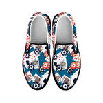 Casino Poker Pattern Print Black Slip On Shoes