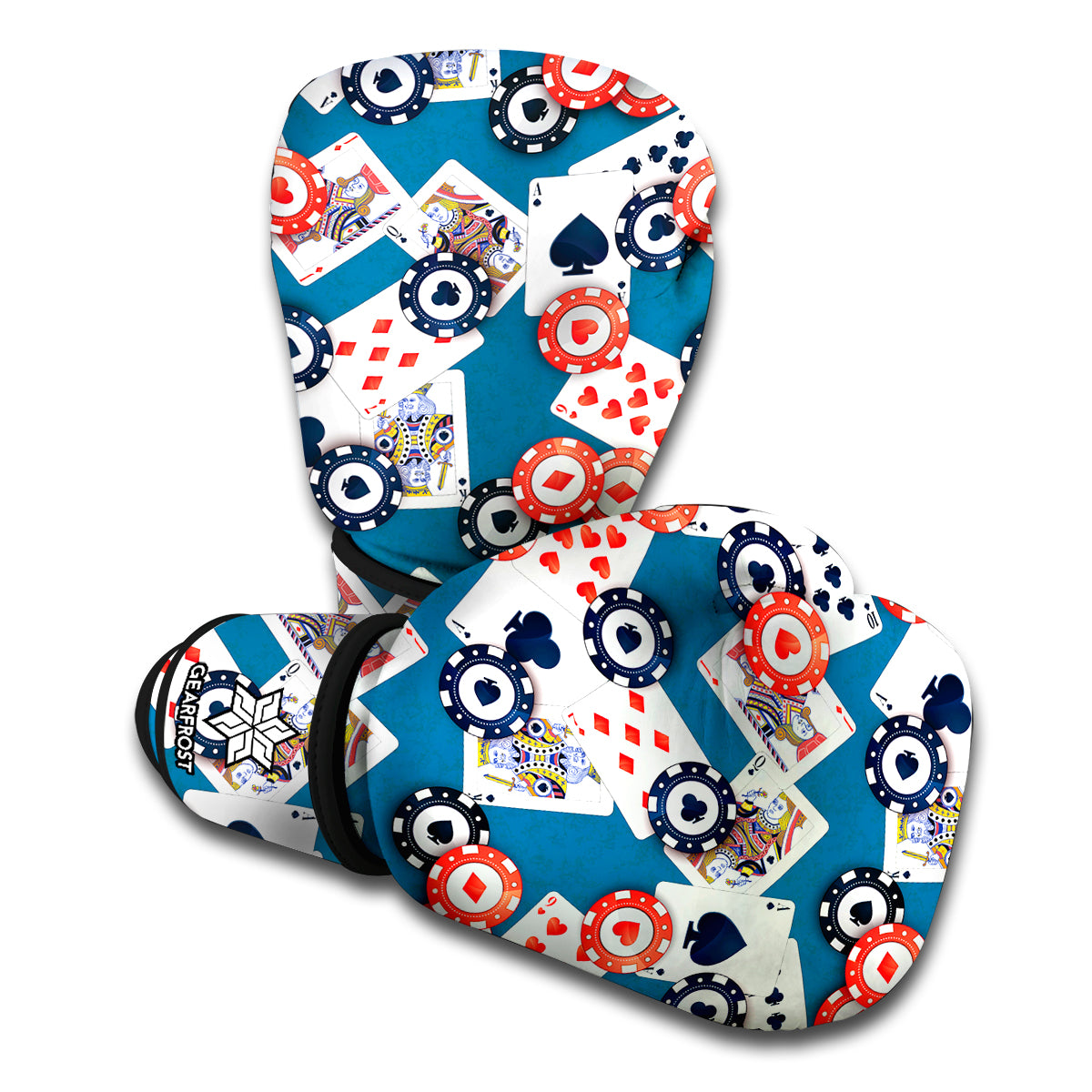 Casino Poker Pattern Print Boxing Gloves