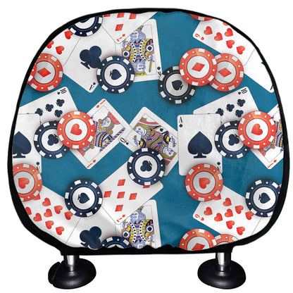 Casino Poker Pattern Print Car Headrest Covers