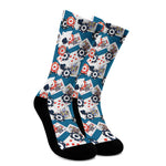 Casino Poker Pattern Print Crew Socks