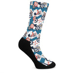 Casino Poker Pattern Print Crew Socks