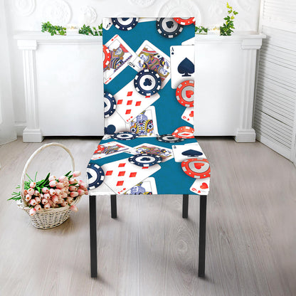Casino Poker Pattern Print Dining Chair Slipcover
