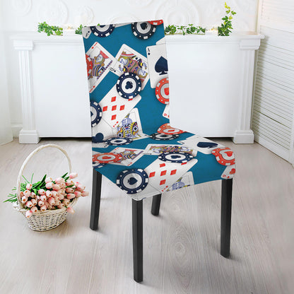 Casino Poker Pattern Print Dining Chair Slipcover