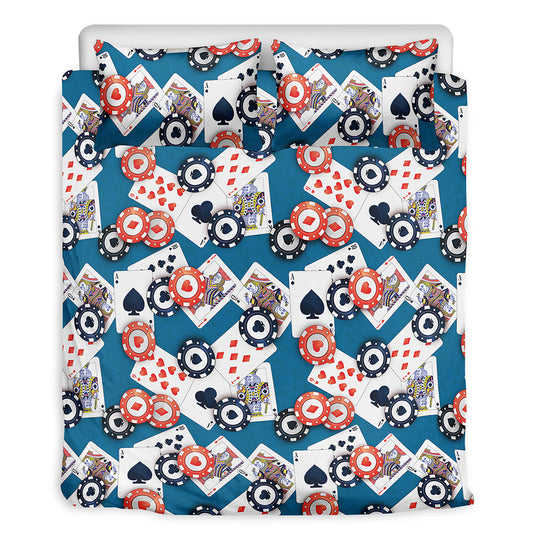 Casino Poker Pattern Print Duvet Cover Bedding Set