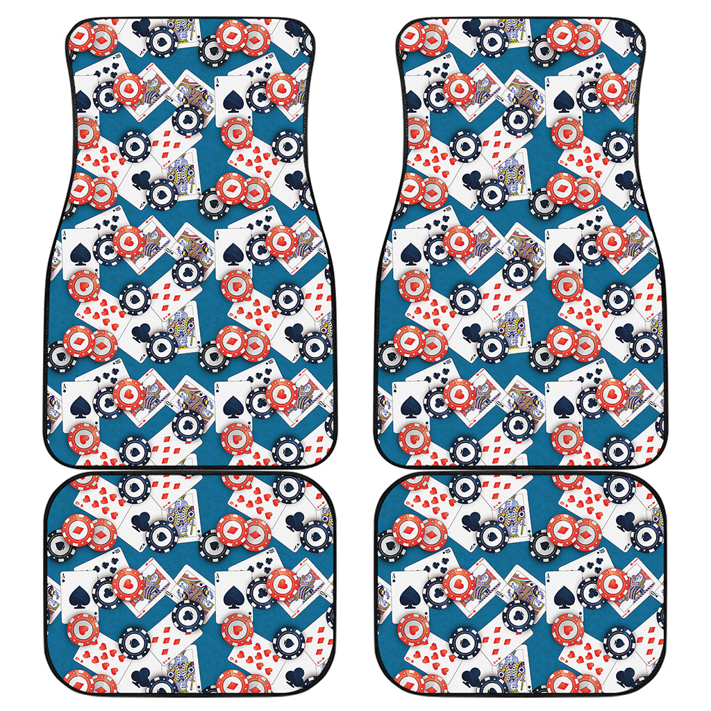 Casino Poker Pattern Print Front and Back Car Floor Mats