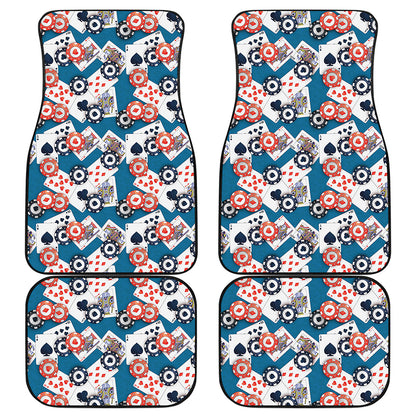 Casino Poker Pattern Print Front and Back Car Floor Mats