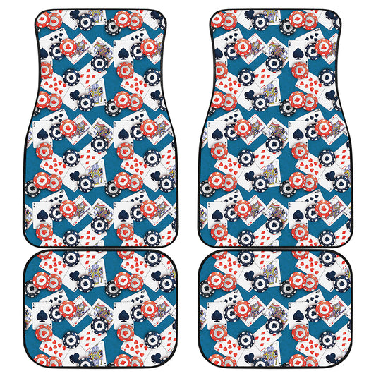 Casino Poker Pattern Print Front and Back Car Floor Mats