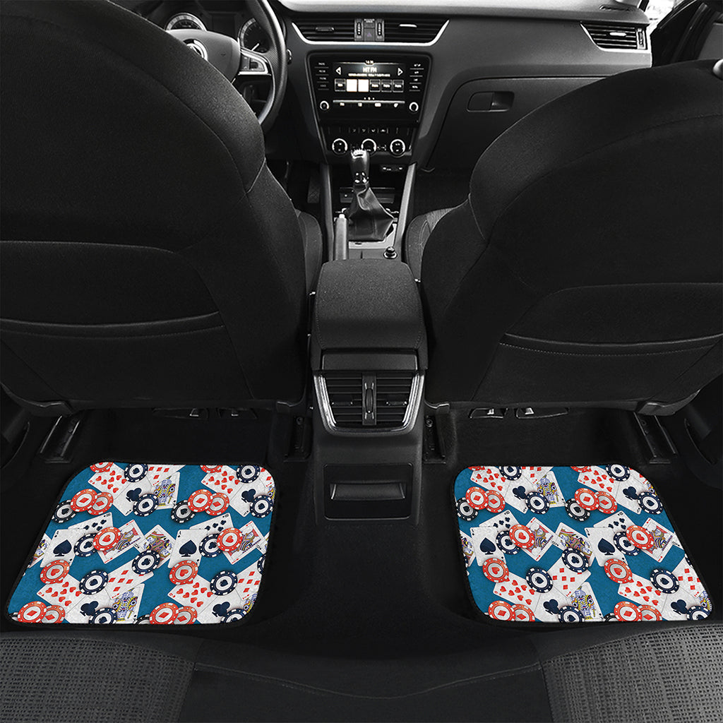 Casino Poker Pattern Print Front and Back Car Floor Mats