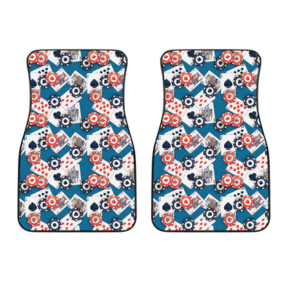 Casino Poker Pattern Print Front Car Floor Mats
