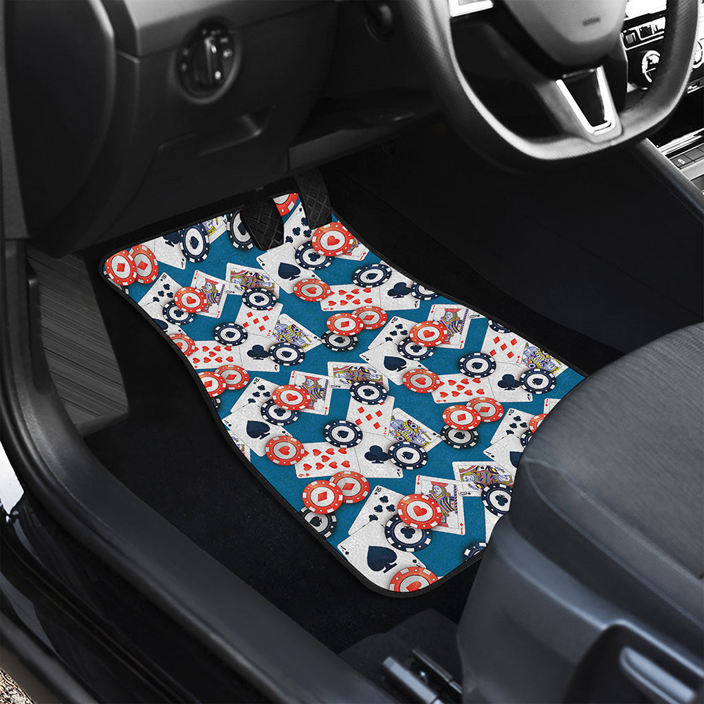 Casino Poker Pattern Print Front Car Floor Mats