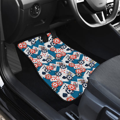 Casino Poker Pattern Print Front Car Floor Mats