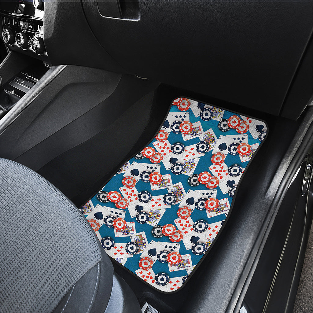 Casino Poker Pattern Print Front Car Floor Mats