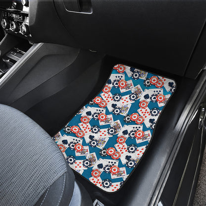 Casino Poker Pattern Print Front Car Floor Mats