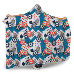 Casino Poker Pattern Print Hooded Blanket