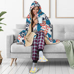 Casino Poker Pattern Print Hooded Blanket