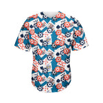 Casino Poker Pattern Print Men's Baseball Jersey