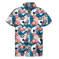 Casino Poker Pattern Print Men's Short Sleeve Shirt