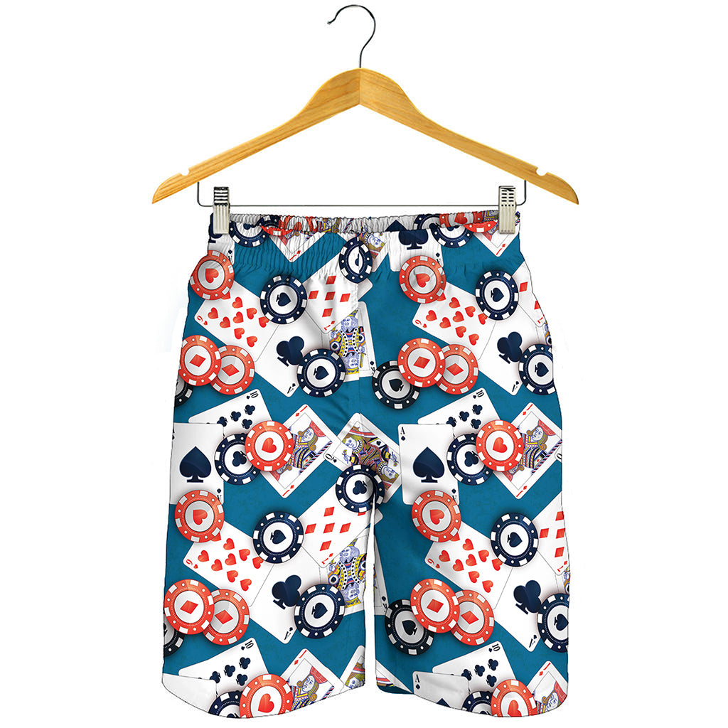 Casino Poker Pattern Print Men's Shorts
