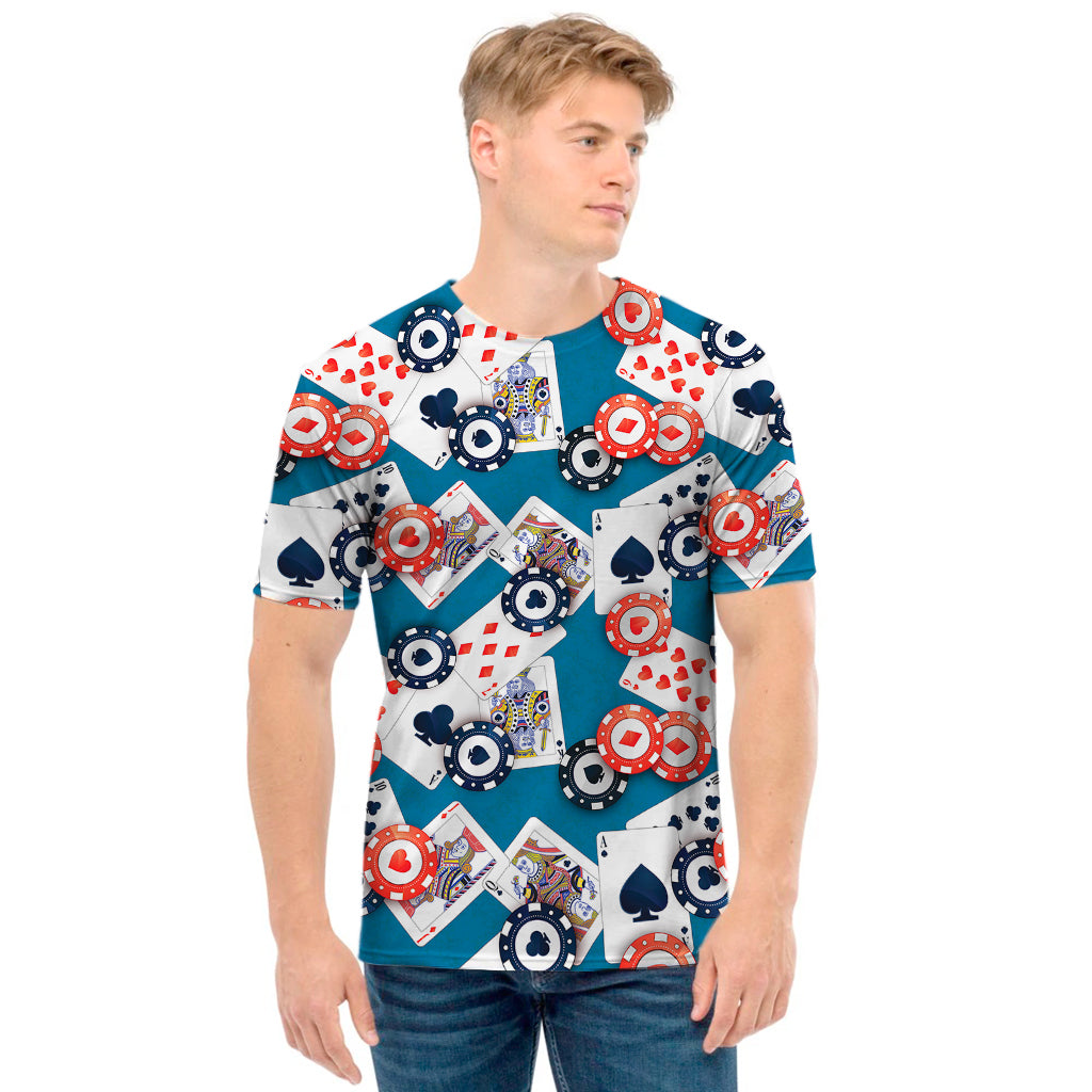 Casino Poker Pattern Print Men's T-Shirt