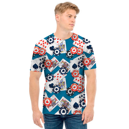 Casino Poker Pattern Print Men's T-Shirt
