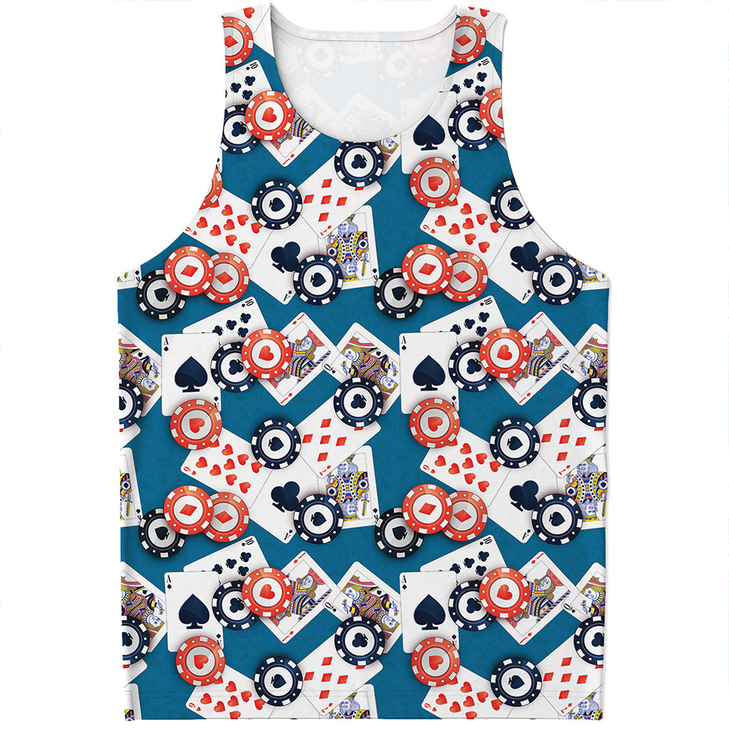 Casino Poker Pattern Print Men's Tank Top