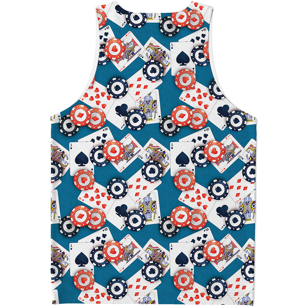 Casino Poker Pattern Print Men's Tank Top