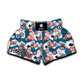 Casino Poker Pattern Print Muay Thai Boxing Shorts
