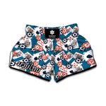 Casino Poker Pattern Print Muay Thai Boxing Shorts