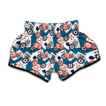 Casino Poker Pattern Print Muay Thai Boxing Shorts